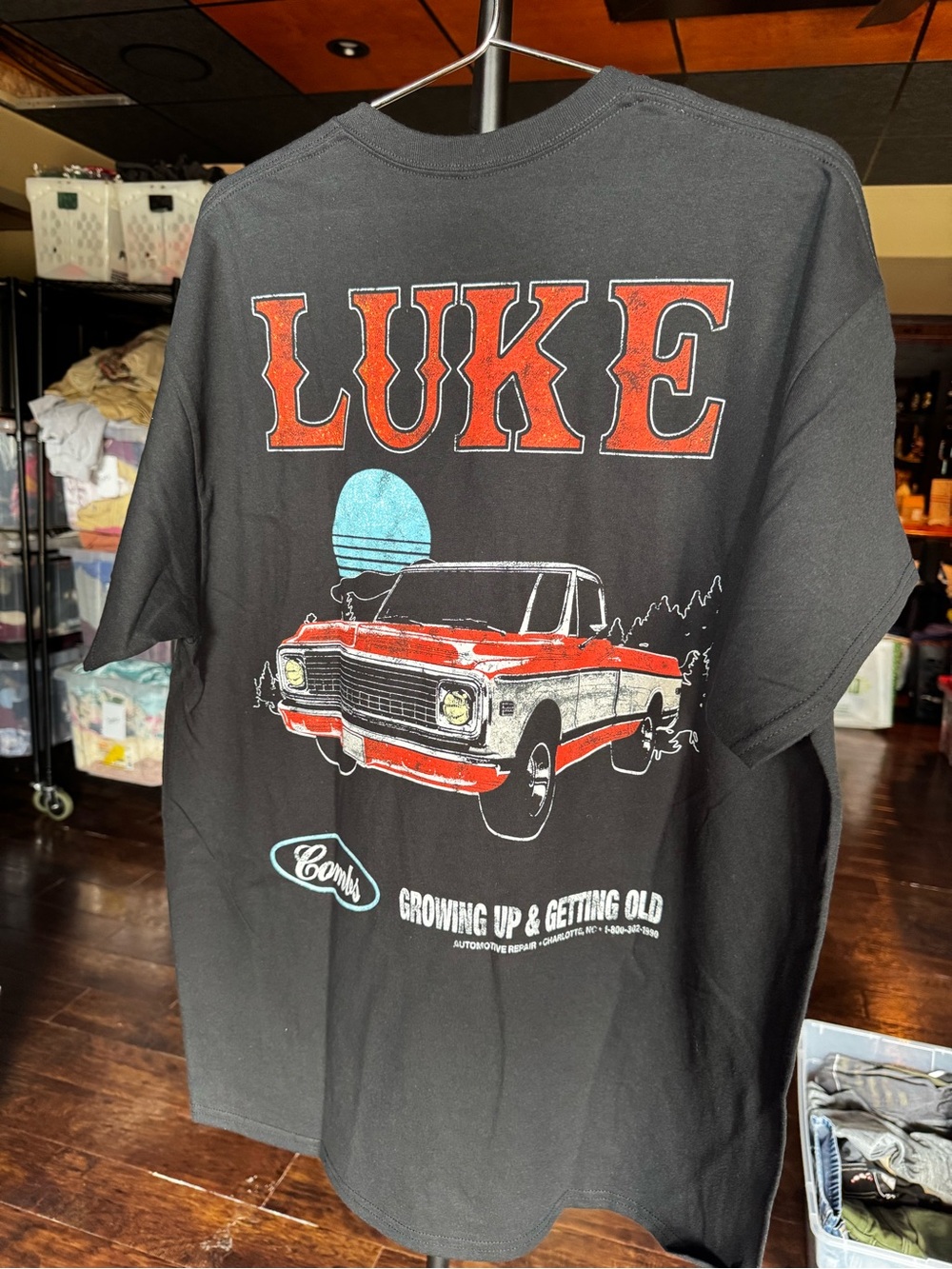 NWOT Luke Combs Crowing Up and Getting Old T Shirt Black Size XL